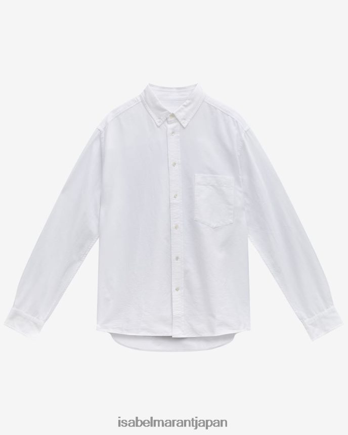 衣類 jp Isabel Marant 男性 ジャソロ コットンシャツ 白 PRT2401351