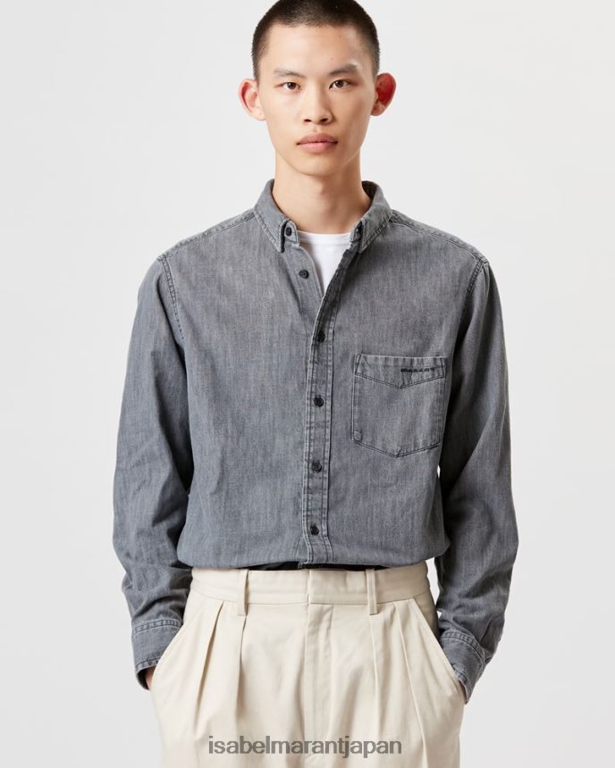 衣類 jp Isabel Marant 男性 ラコデニムシャツ 濃い灰色 PRT2401354