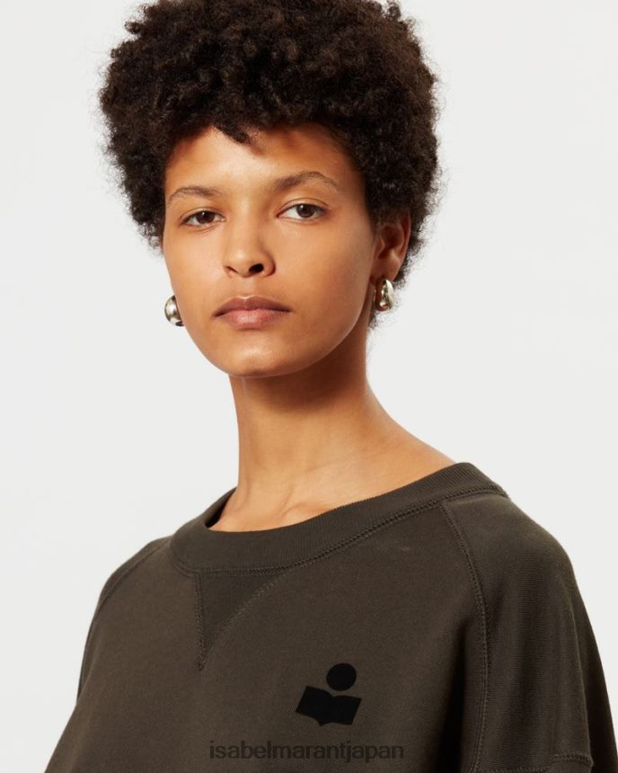 衣類 jp Isabel Marant 女性 マーゴ ショート ロゴ スウェットシャツ 色あせた黒 PRT240401