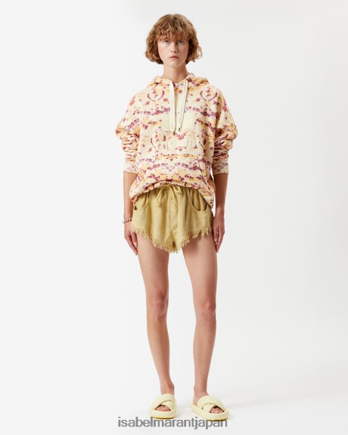 衣類 jp Isabel Marant 女性 マンセル オーバーサイズ プリント スウェットシャツ 黄色 PRT240416