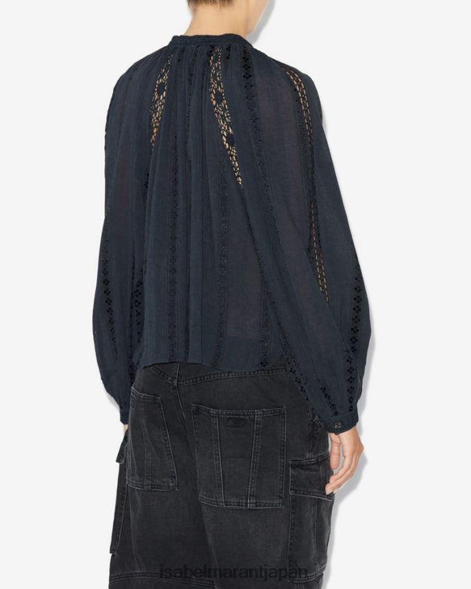 衣類 jp Isabel Marant 女性 ジャネルシャツ 黒 PRT240457