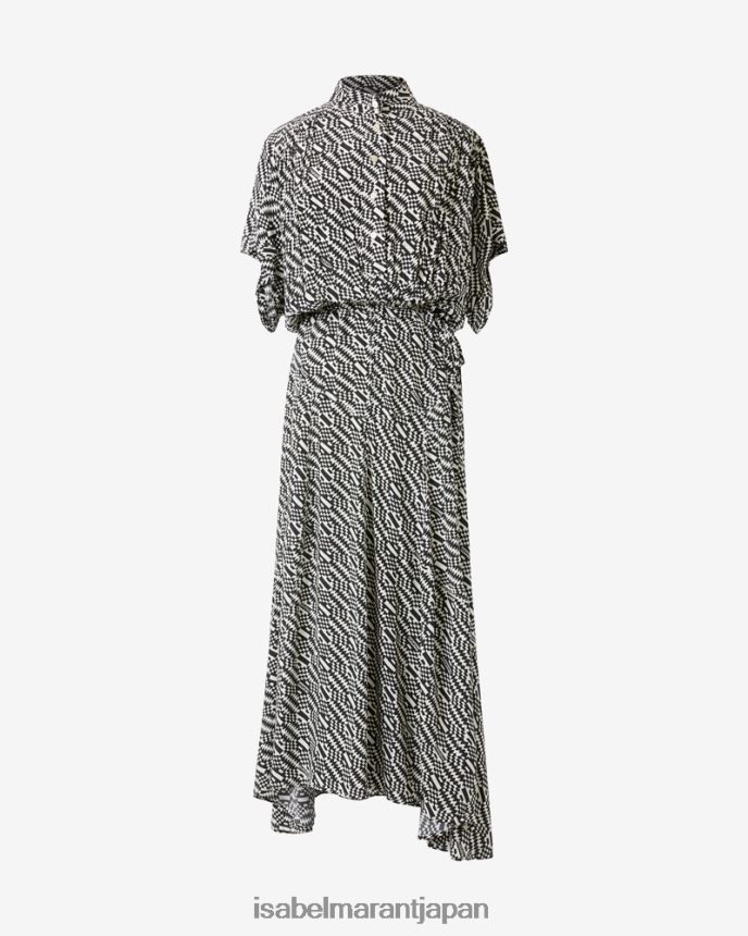 衣類 jp Isabel Marant 女性 アンスリーモノグラムドレス エクリュ/ブラック PRT240601