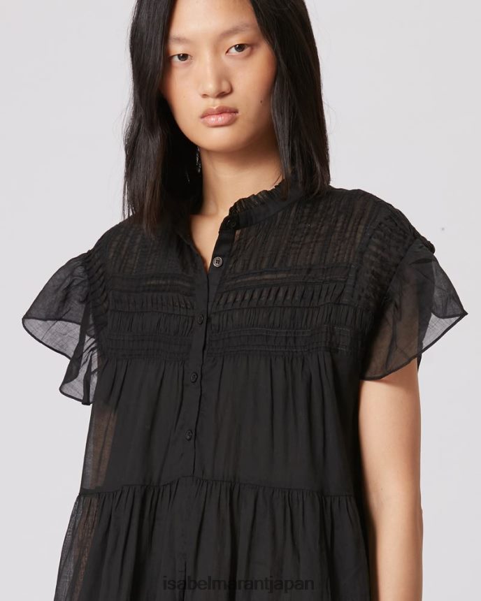 衣類 jp Isabel Marant 女性 ラニカエ コットンボイルドレス 黒 PRT240627
