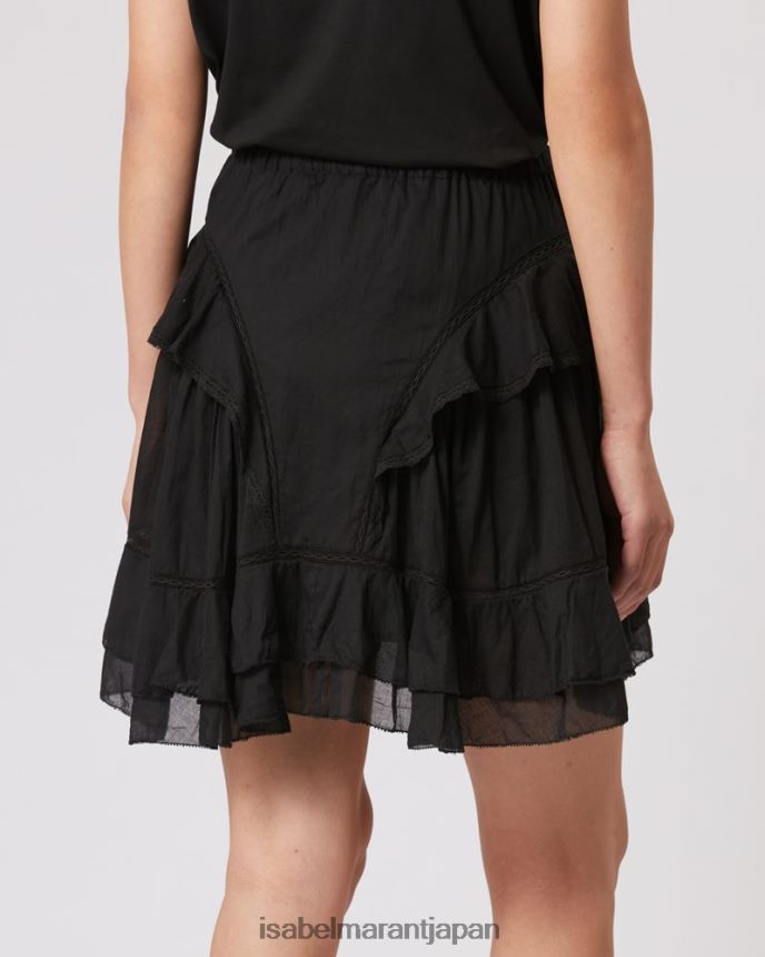 衣類 jp Isabel Marant 女性 モアノ コットンボイルスカート 黒 PRT240636