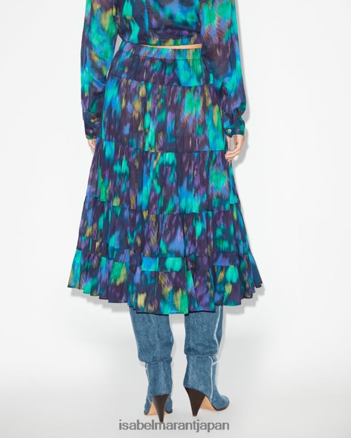 衣類 jp Isabel Marant 女性 エルフのスカート 青/緑 PRT240654