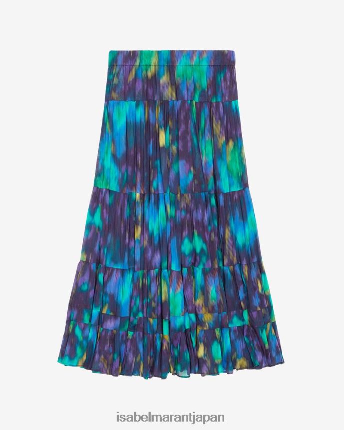 衣類 jp Isabel Marant 女性 エルフのスカート 青/緑 PRT240654