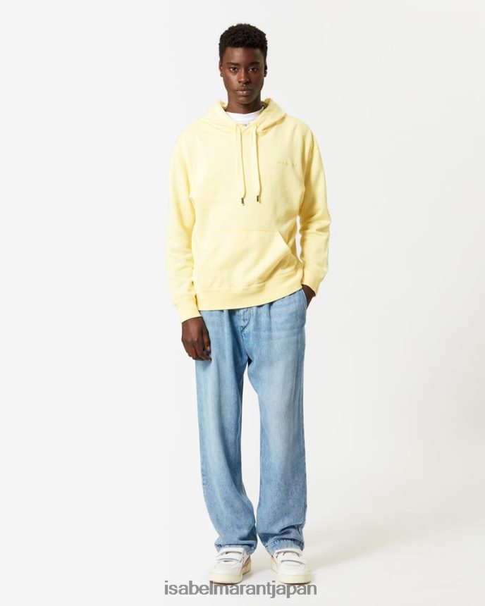 衣類 jp Isabel Marant 男性 marcello ロゴ フード付きスウェットシャツ 薄黄色 PRT2401328