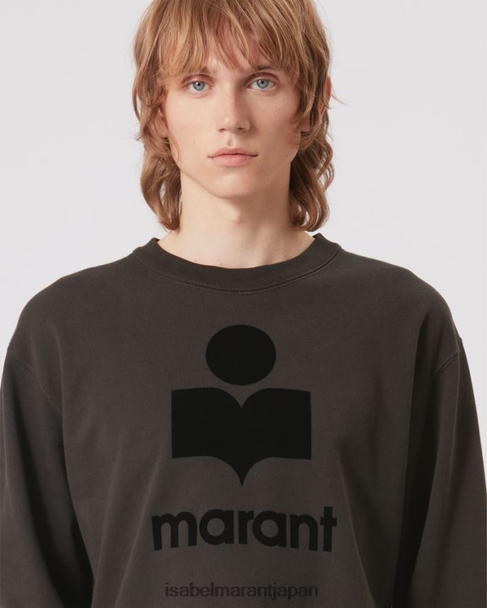 衣類 jp Isabel Marant 男性 mikoy ロゴ コットン スウェットシャツ 色あせた黒 PRT2401308