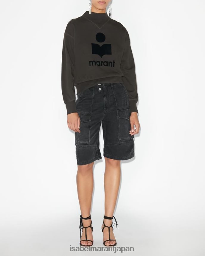 衣類 jp Isabel Marant 女性 moby ロゴ スウェットシャツ 色あせた黒 PRT240368