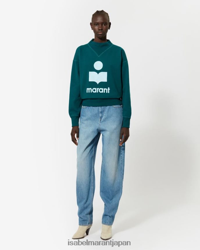衣類 jp Isabel Marant 女性 moby ロゴ スウェットシャツ ティール/アイスブルー PRT240371
