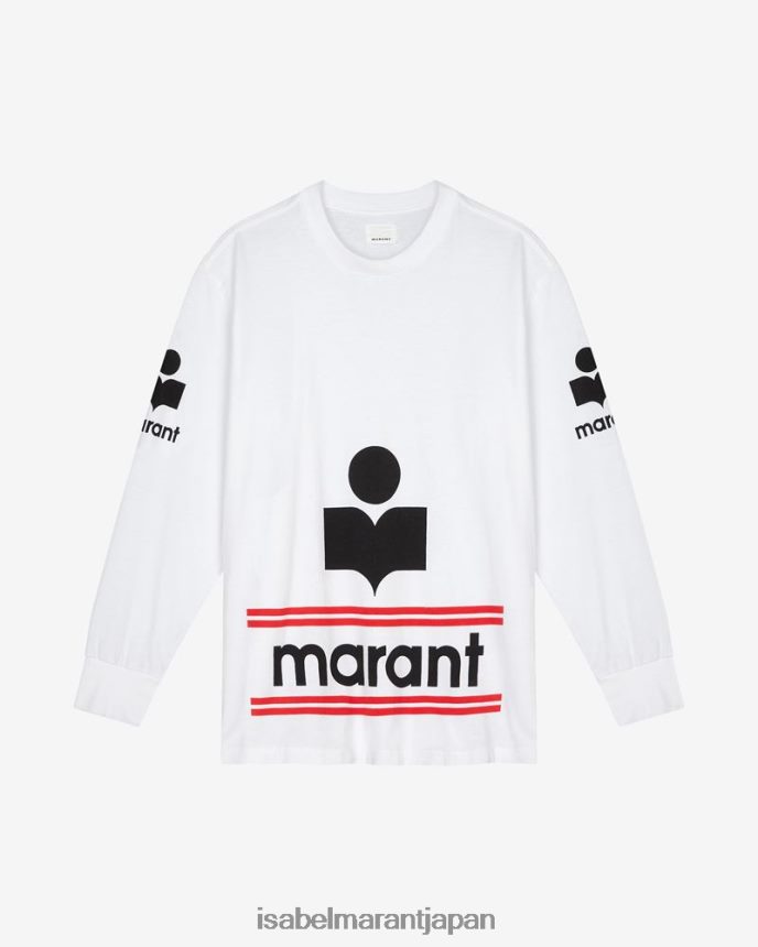 衣類 jp Isabel Marant 男性 ジャンニ コットン Tシャツ 白 PRT2401291