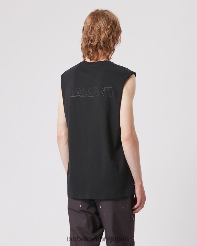 衣類 jp Isabel Marant 男性 イヴァン「マラン」コットンTシャツ 黒 PRT2401302