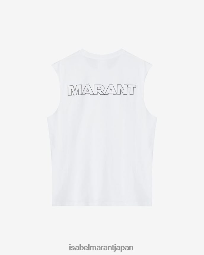 衣類 jp Isabel Marant 男性 イヴァン「マラン」コットンTシャツ 白 PRT2401303