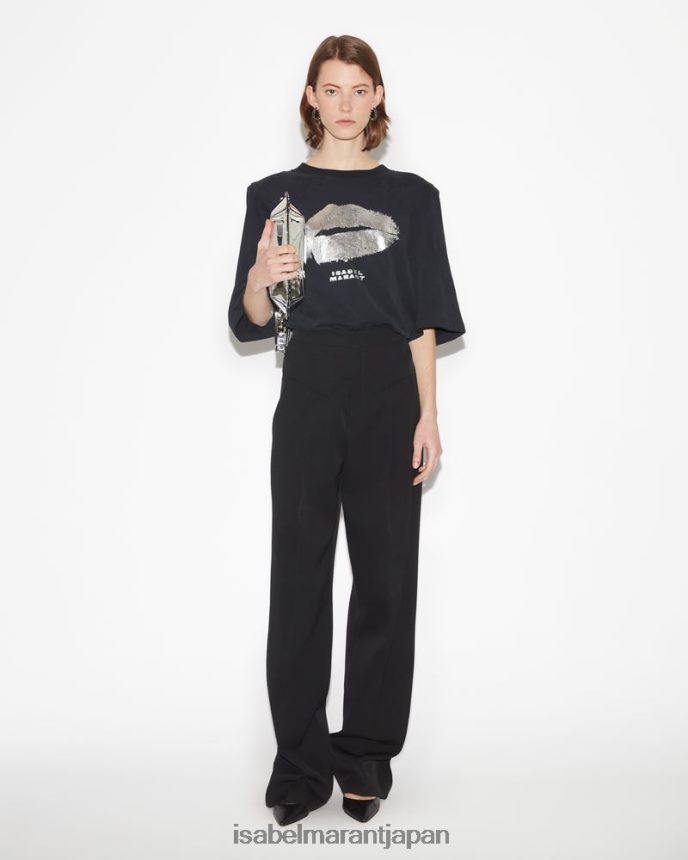 衣類 jp Isabel Marant 女性 ベンコットンTシャツ 黒い銀 PRT240247
