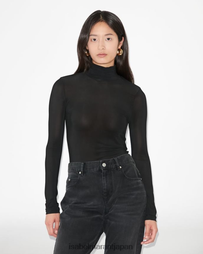 衣類 jp Isabel Marant 女性 ジョイラ ジャージ Tシャツ 黒 PRT240251