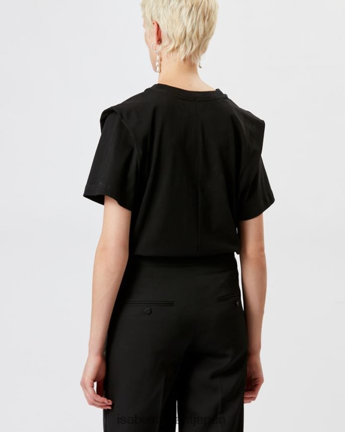 衣類 jp Isabel Marant 女性 ゼリトス コットン Tシャツ 黒 PRT240263