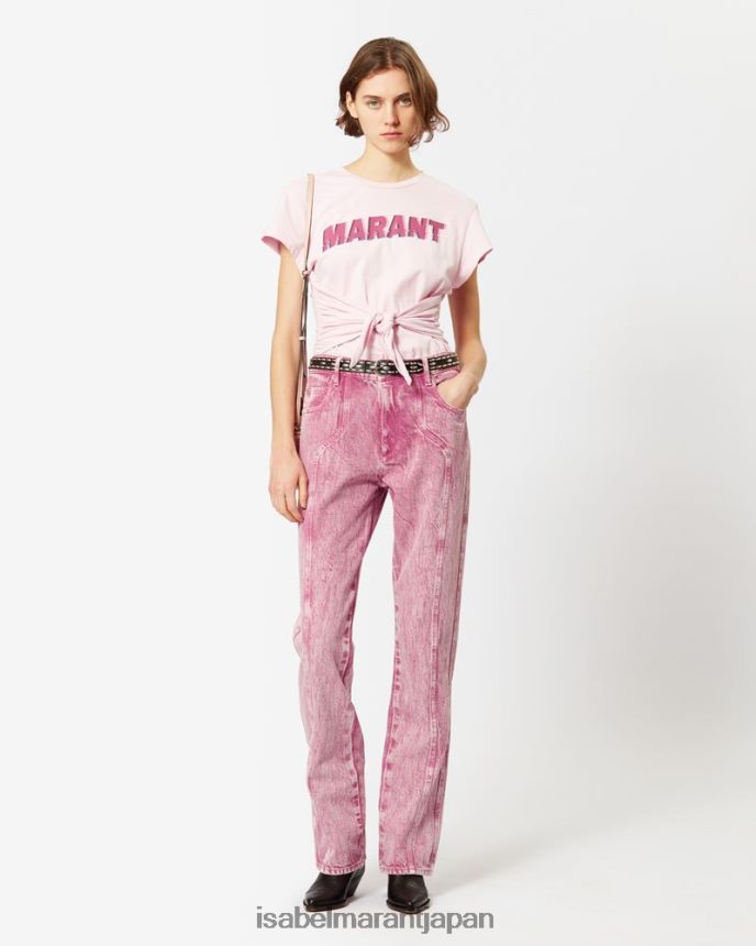 衣類 jp Isabel Marant 女性 ゾディア コットン Tシャツ ライトピンク/ピンク PRT240421