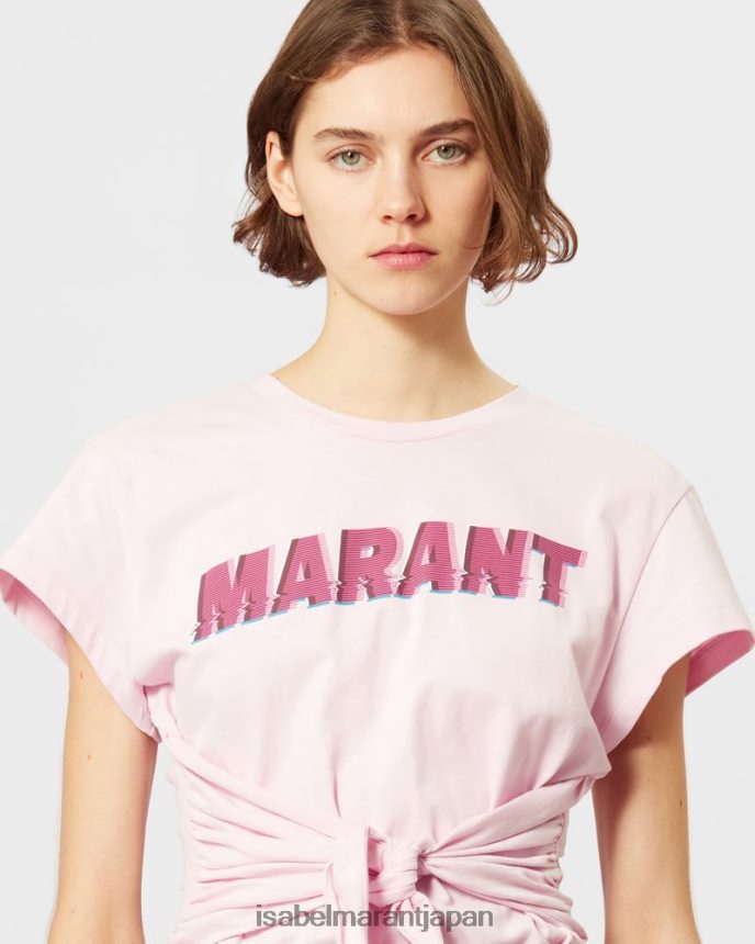 衣類 jp Isabel Marant 女性 ゾディア コットン Tシャツ ライトピンク/ピンク PRT240421