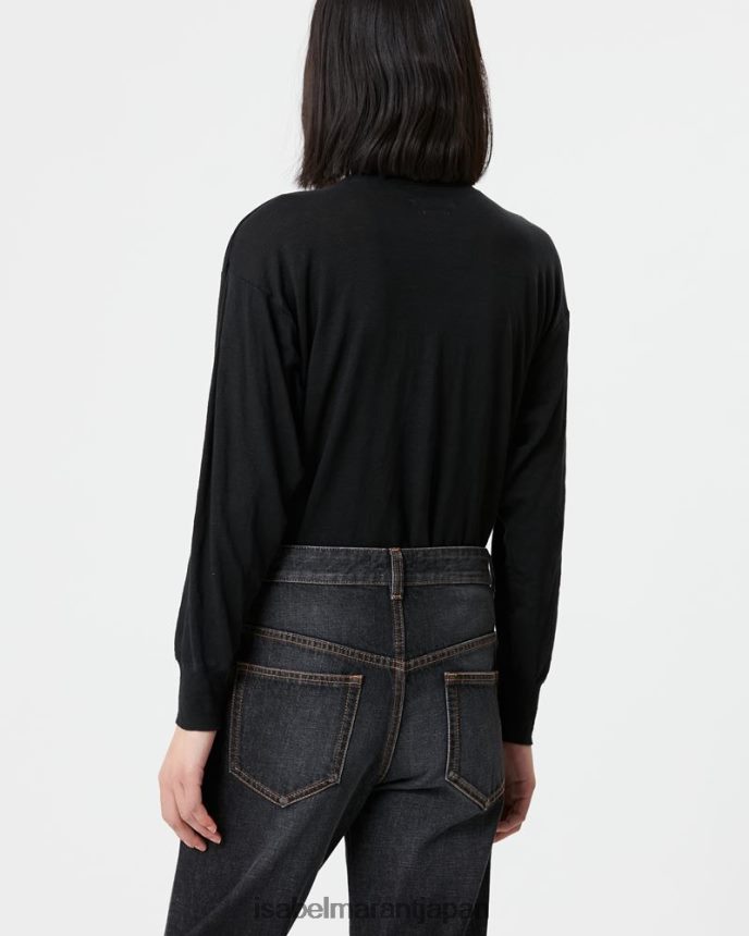 衣類 jp Isabel Marant 女性 クロウィアリネンTシャツ 黒 PRT240433