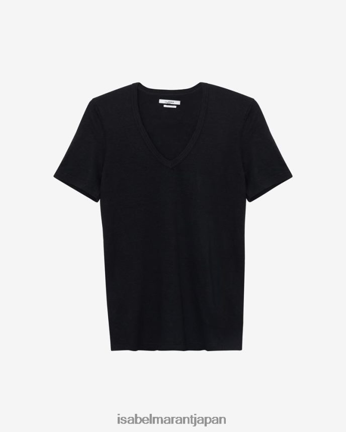 衣類 jp Isabel Marant 女性 クレンジャー Vネック Tシャツ 黒 PRT240450