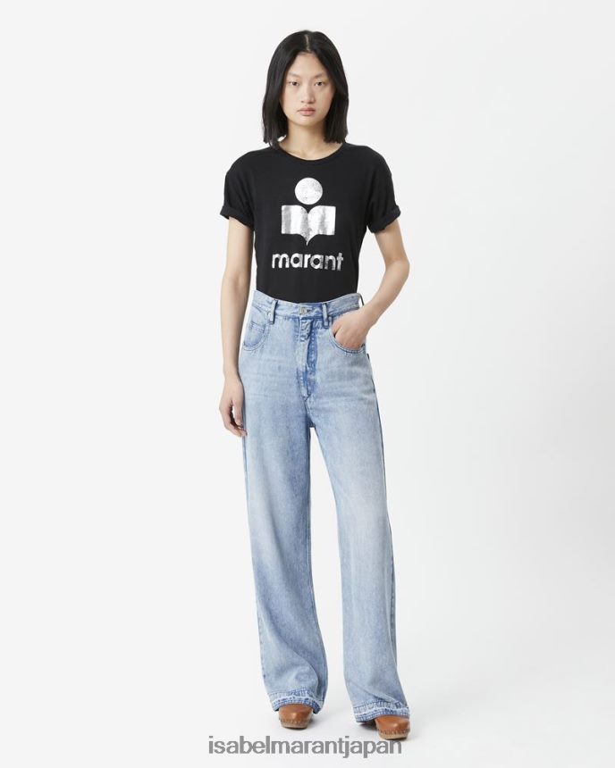 衣類 jp Isabel Marant 女性 koldi リネン ロゴ T シャツ 黒 PRT240430